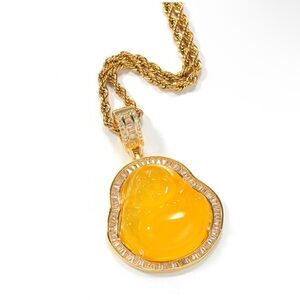 Yellow gold Buddha necklace